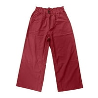 Baberdicy lanene hlače Žene Ljetne žene moda Čvrsta boja pamučna fla elastična dugačka hlača plaža Leisure hlače