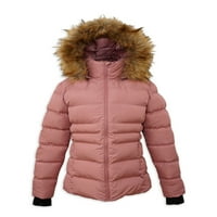 Iceburg Girls Luna Synthetic Down Jacket s kapuljačom od krznenog krzna, veličine 7-18