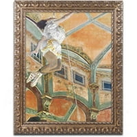 Zaštitni znak likovna umjetnost Miss la la u cirque Fernando platno umjetnost Edgara Degasa, zlatni ukrašeni okvir