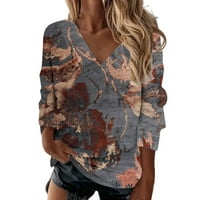 Majica s kapuljačom za žene, Vintage majica s izrezom i retro printom, ugrađeni puloveri, majice, Ležerne majice