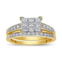 Zaručnički prsten od 1 karatnog dijamanta od 10 karatnog žutog zlata