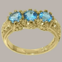 Britanci su napravili klasični 18k žuto zlato prirodno plavi topaz ženski obljetnički prsten - Opcije veličine