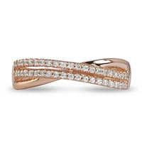 Imperial 1 5CT TDW Diamond 10K Rose Gold Crossover Band