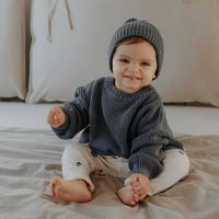 Koaiezne Toddler posada s dugim rukavima vrat Čvrsti pleteni džemper Zimska odjeća za djevojčice i dječake dječje