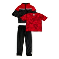 Cheetah Boys Tricot jakna, trkači i majica za izvedbu kravata, 3-dijelni aktivni set, veličine 4- & Husky