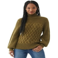 Scoop ženski kabelski pleteni džemper