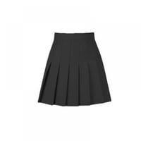 _ / Ženska modna plisirana suknja visokog struka jednobojna slatka mini suknja kratke hlače ljetni školski stil