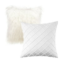 Dekorativni jastuk Phantoscope Designer's Choice Choice, pahuljasti fau krzno i ​​naplaćeni baršun snop, za spavaću