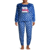 Ženski plišani pidžama Set od 2 komada, 2 komada