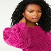 Scoop ženski meki džemper od vitla s detaljima ramena