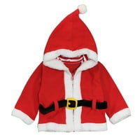 Božićna odjeća za malu djecu bebe djeca dječaci djevojke božićni Djed Božićnjak toplo odjeće s kaputama s kapuljačom