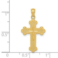 Karat u karats 14K žuto zlato pupoljski križni privjesak s 10k žutim zlatom lagana ogrlica lanaca konopa 16 ''