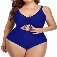 Chama Women's Plus Size One Izrez kupaćih kostima Monokini kupaći kostim V vrat visoki struk kupaćih kostija