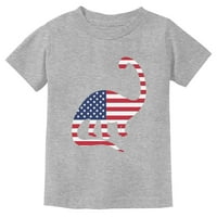 Domoljubna dječja majica s dinosaurom i američkom zastavom - Proslavite Dan neovisnosti-ležerni pamučni top-savršen