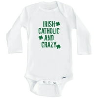 Irski katolički i ludo smiješni bodi za bebe-jedno dječje Bodi za Dan svetog Patrika, bijelo 3 mjeseca