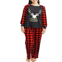 Beiwei odgovarajuća obiteljska pidžama postavlja božićnu PJ -ovu odjeću za spavanje noćne odjeće vrh s kariranim