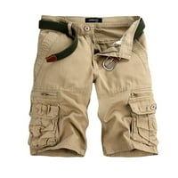 GUVPEV muške ležerne boje na otvorenom Pocket Beach Work Trouser Cargo kratke hlače - Beige 34