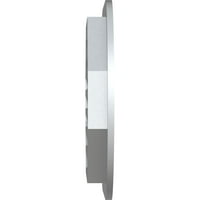 Ekena Millwork 30 W 20 H horizontalno okruglo okruženo funkcionalno, PVC Gable oduška s 1 4 Flat Trim okvir