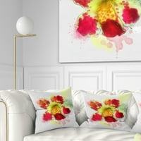 Akvarel cvijeta cvijeta s prskanjima boja - jastuk cvjetnog bacanja - 16x16