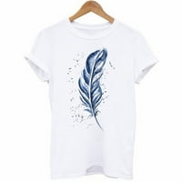 Rasprodaja jeftinih majica za žene Ženska majica kratkih rukava s printom perja ležerna majica majica bluza