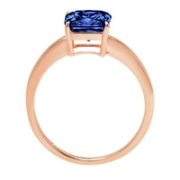 1. CT Brilliant Assscher Cut Clear Simulirani dijamant 18K ružičasti zlatni prsten SZ 10.75