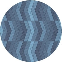Ahgly Company zatvoreni okrugli uzorak azure plave prostirke, 7 'krug