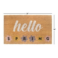 Rugsmith Multi Machine Tufted Hello Spring DoorMat, 18 x30