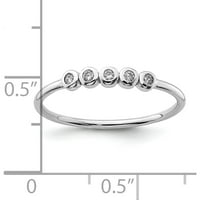 Prsten od sterling srebra presvučen rodijem s 5 obruča izrađen u Kini od 96929-6
