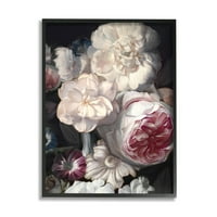 Stupell Industries zacrvenivši cvjetne latice očaravajuće ružičaste bijele cvjetove crno uokviren Ziwei li