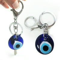 Plavo zlo oko + srebrna Hamsa Fatima Hand Keychains Zaštita Zaštita sreće poklon set