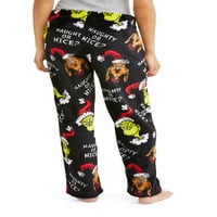 Grinch ženska pidžama Super Minky Plišasti hlače za spavanje runa