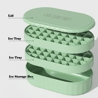 Ladica za kockice leda s poklopcem i spremnikom za kockice leda za višekratnu upotrebu za jednostavno vađenje