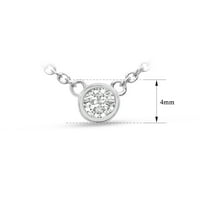 SuperJeweler Carat Bezel Set Diamond Pasicaire ogrlica u srebrom Sterling, za žene