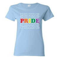 Rainbow LGBTQ gay ponos ponovljeni LGBT ponos ženska grafička majica, svijetloplava, velika