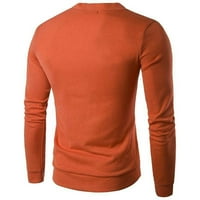 Muški v vratni pleteni kardigan džemper s dugim rukavima Jakna Zimska toplo casual vitki fit tops bluza narančasta