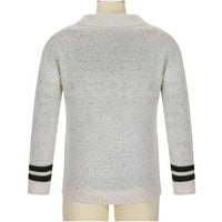 ZZWXWB džemperi za muškarce modne jeseni i zimskog pulovera V-izreza pulover dugih rukava Overlel Pleteni džemper