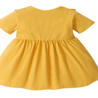 Ljetna jednobojna ležerna mini suknja kratkih rukava za djevojčice