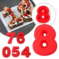 Silikonska neljepljiva 3-inčna crvena posuda za pečenje svadbenih torti s velikim brojem za rođendan