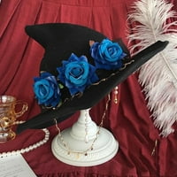 Ženski Vještičji šešir za Noć vještica, Vintage ružičasti šešir s mašnom za Noć vještica, svečani šešir za fotografiranje