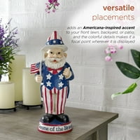 12 Uncle Sam hrabri patuljak unutarnji Kip vrtnog patuljka na otvorenom, crvena, bijela, plava