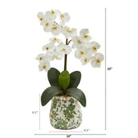 23in. Trostruki Phalaenopsis Umjetni aranžman Orhideja u cvjetnoj vazi