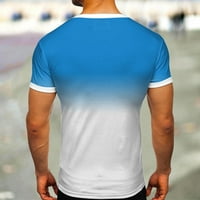 Muške košulje Proljeće Ljeto Casual sportski pulover s gradijentnim uzorkom s okruglim vratom, majica kratkih
