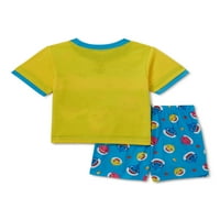 Pidžama s labavim gornjim dijelom i kratkim hlačama za dječake od 2 komada, veličine od 2 do 5 godina