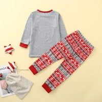 WOMAIL Božićna pidžama za čišćenje božićna djeca jeleni tisak dugih rukava+hlače Xmas obiteljska odjeća pidžama