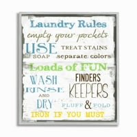 Pravila za pranje rublja tipografija zidna umjetnost uokvirena kupaonicom tailor Green