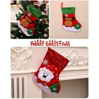 Božićne čarape novo božićno drvce viseći dekor za blagdansko drvce čarape Djeda Božićnjaka plišane pletene čarape