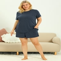 Jedinstvene ponude za žensku plus veličinu pidžama postavljena polka točkica s kratkim rukavima setovi za spavanje