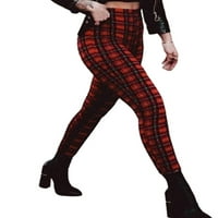 Avamo Women Loungewear elastično struka dna, hlače visokog struka Rade modne jeggings mekane mršave tajice crvene