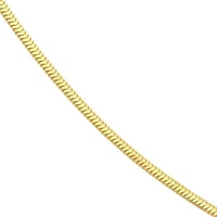 Ogrlica od žutog zlata od 14 karata za muškarce i žene sa šupljim zmijskim lancem duljine 18 inča