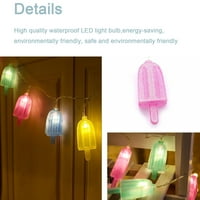 Prinxy Popsicle String Lights, Ljetno vanjski popločani dio dvorišta Ukrasna svjetla, spavaća soba LED svjetla,